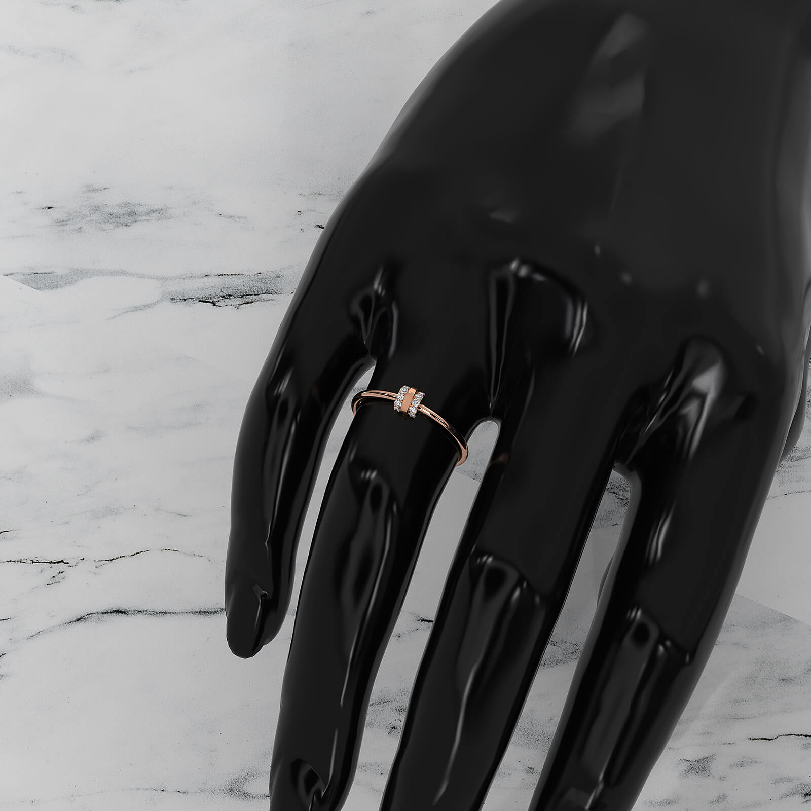 Delicate Stackable Round Lab Diamond Prong Set Fashion Ring 0.07ctw.